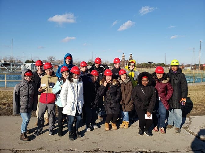 Students at the Detroit Wastewater Treatment Plant