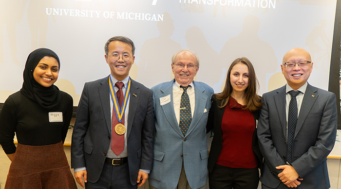 U-M CEE Prof. Henry Liu Formally Recognized as the Bruce D. Greenshields Collegiate Professor of Engineering