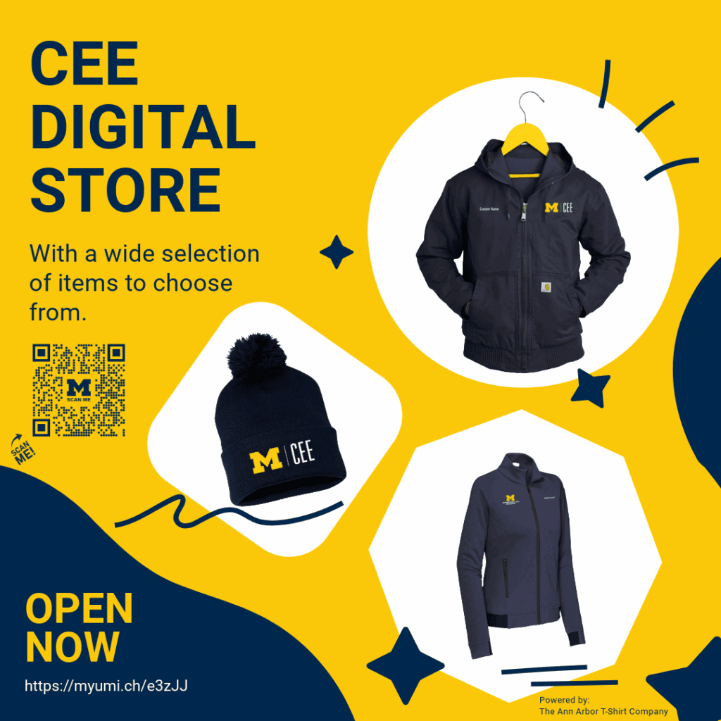 CEE Online Store graphic featuring three items you can buy
